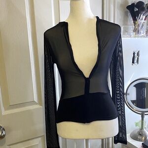 Elegant Black Sheer Top